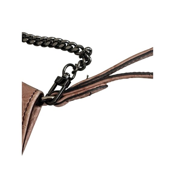 MIU MIU Mauve Crocodile Embossed Leather Clutch Crossbody Bag - Picture 11 of 13